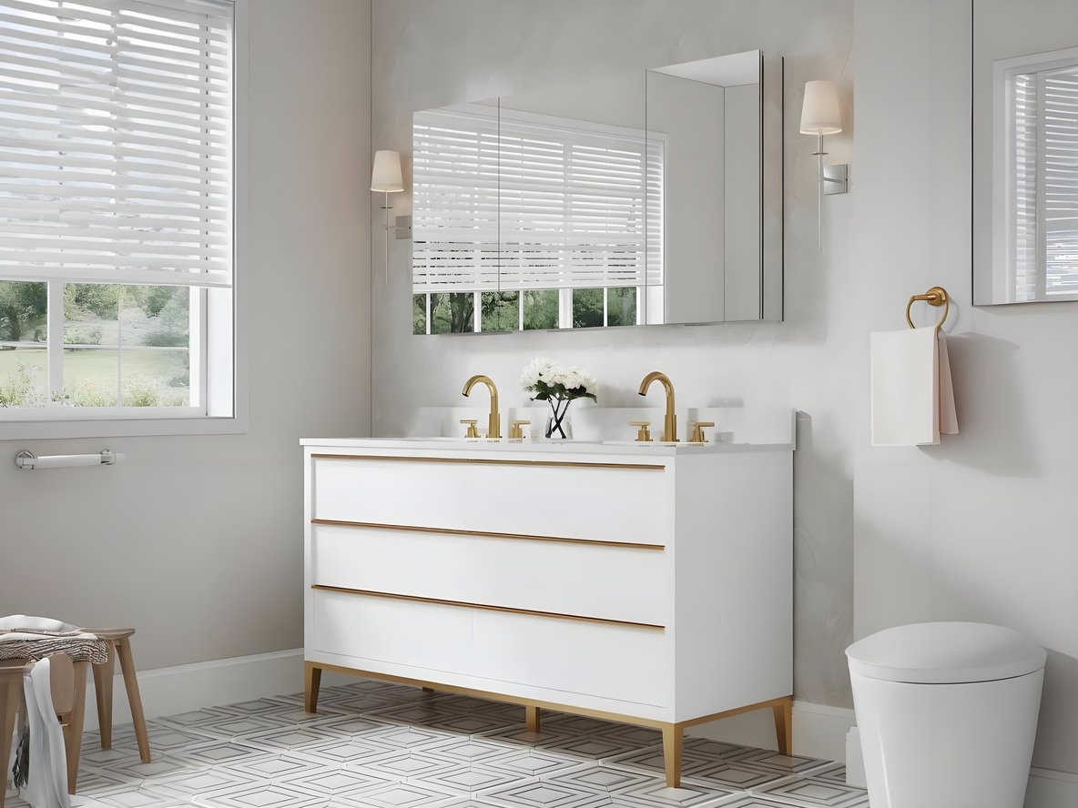 Copper free tri-view mirror medicine cabinetslider_item_2